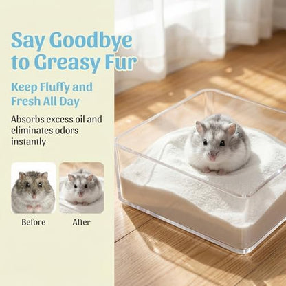 Sukh 31OZ Hamster Sand Bath - White Fine Silica Sand, Hamster Soft Cleaning
