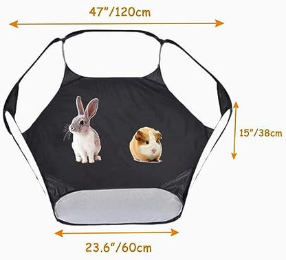 Small Animals Tent, Breathable Transparent Pet Playpen Pop Open Outdoor/Indoor Exercise Fence, Portable Yard Fence for Guinea Pig, Rabbit, Hamster, Chinchillas and Hedgehogs