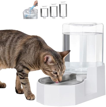 Sfozstra 4L Stainless Steel Gravity Water Dispenser:Cat Bowl