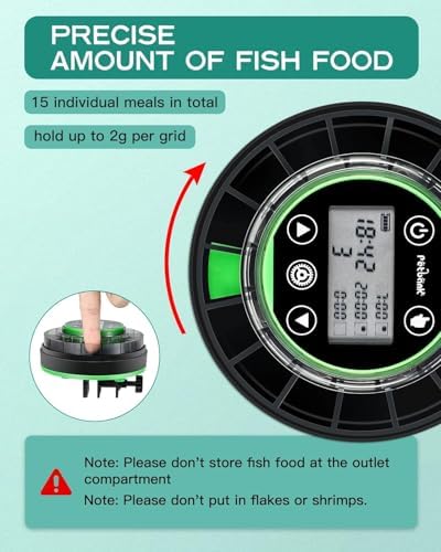 Automatic Fish Feeder for Aquarium Portion Control & Moisture-Proof
