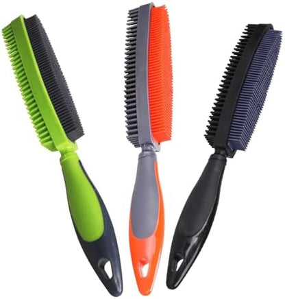 Premium Rubber Pet Hair Brush - Removes Hair from Couches & Pets' Coats Set