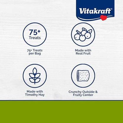 Vitakraft Bursts Small Animal Treat Wildberry Flavor 1.76 oz - Crispy Outside with Soft Berry Center - Fun Reward Snacks for Rabbits Guinea Pigs Hamsters and Other Small Pets
