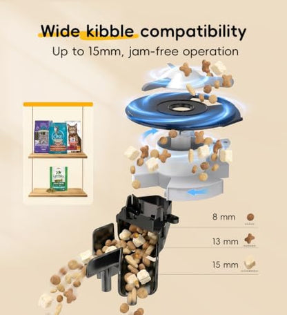 7L Automatic Cat Feeder 2 Cats, 5G WiFi Dog Food Dispenser with APP Control