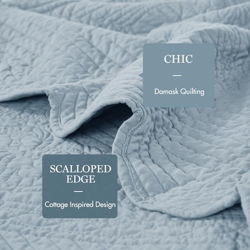 Madison Park Luxe Damask Stitching Throw Blanket, 60"x72"