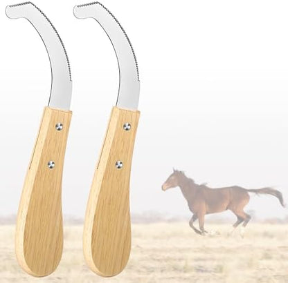 Bot Egg Knife for Horses, Horse Farrier Tool Grooming Bugs, Stainless Steel Blade with Wood Handle, Precision Grooming Tool for Bot Egg Removal