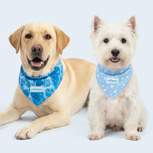 KYEESE 2Pack Dog Cooling Bandana Dog Scarf for Small Medium Large Dogs