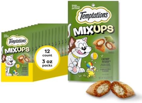 Temptations MixUps Crunchy and Soft Cat Treats, Catnip Fever, 3 oz, 12pk