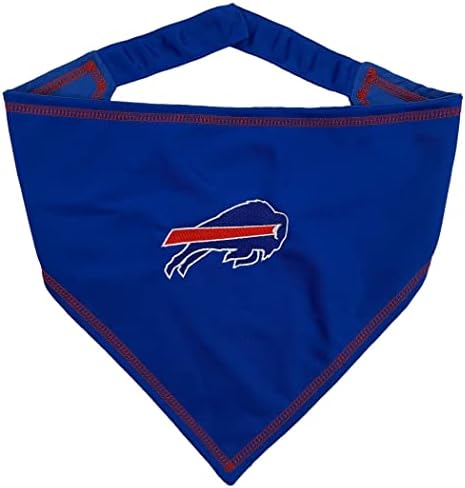 Pets First NFL Buffalo Bills TIE Bandana, Small/Medium. Dog Bandana Scarf Bib for Pet Cat Dog. The Ultimate Game-Day, Party Bandana (BUF-3550-S-M)