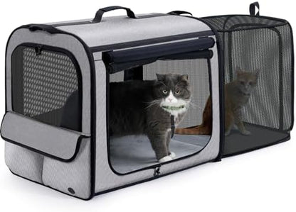 Dog Car Carrier Light Weight,Expandable,Foldable Dog Carrier, Gray