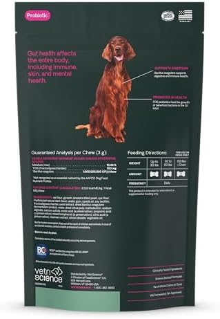 VetriScience Gut Health Chews for Dogs, Duck, 45 Count