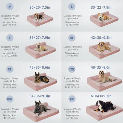 BFPETHOME Orthopedic Washable Dog Bed, Sleeping Couch for Large Senior Dogs