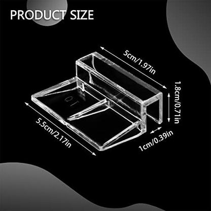 16 PCS 10mm Acrylic Aquarium Cover Clip, Clear Fish Tank Glass Cover Clip Support Holder Universal Lid Clips for Rimless Aquariums