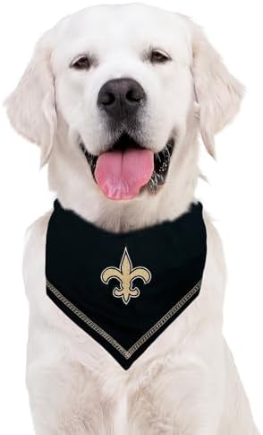 Pets First NFL New Orleans Saints TIE Bandana, Size Small/Medium. Dog Bandana Scarf Bib for Pet Cat Dog. The Ultimate Game-Day, Party Bandana