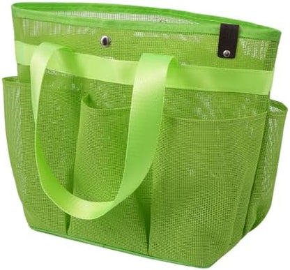 Mesh Horse Grooming Tote Bag Breathable Waterproof, 6 Pockets Horse Grooming Kit Tool Bags, Horse Cleaning Caddy Box for Cleaning Supplies, Pet Grooming Organizer for Horse Donkey, Green
