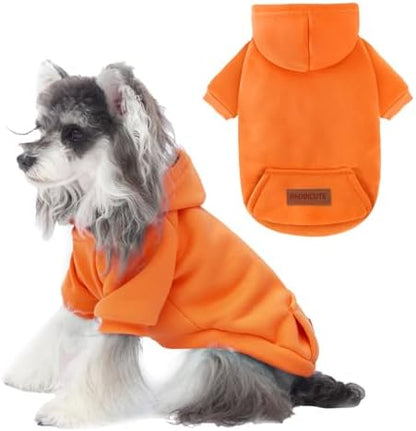 1 Pack Dog Hoodie Warm Hood Dog Sweater Cold Weather Small Dogs Sweatshirt Comfort Pet Clothes for Small Medium Dogs with Pockets Cats Chihuahua Clothes for Male Female Girl Boy Sporty Daily Wear