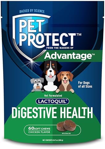Pet Protect Digestive Health Supplement for Dogs, Chicken Flavor, 60ct