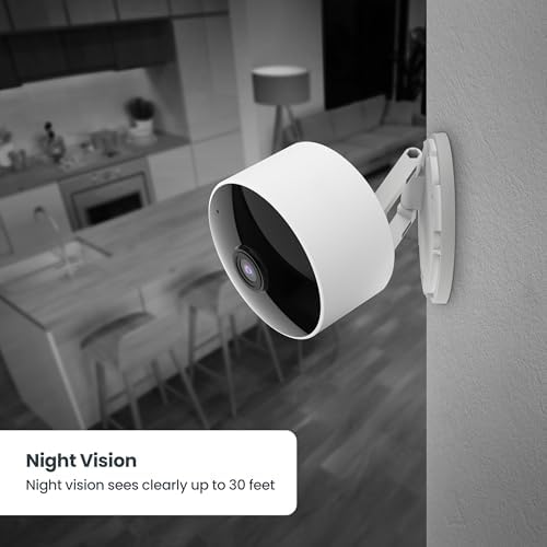 Feit Electric Indoor Security Camera, 2K WiFi Indoor Camera for Pets & Home Monitoring, AI Motion Detection, Plug-in Camera with Night Vision, Two-Way Audio, Local Storage, Works with Alexa & Google