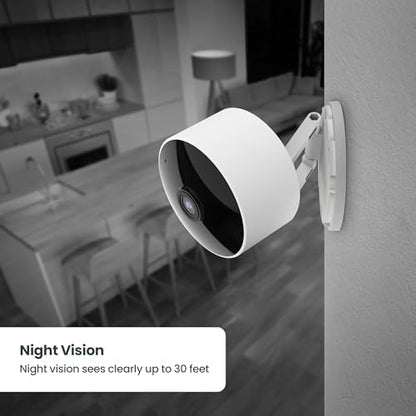 Feit Electric Indoor Security Camera, 2K WiFi Indoor Camera for Pets & Home Monitoring, AI Motion Detection, Plug-in Camera with Night Vision, Two-Way Audio, Local Storage, Works with Alexa & Google