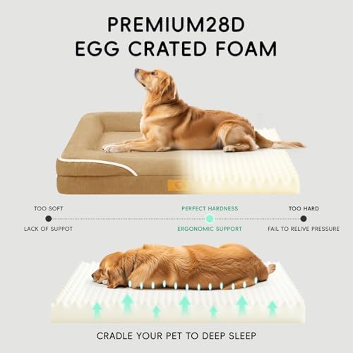 Homemate Dog Bed Extra Large Size Dog: 48"x35" Orthopedic Pet Bed with Toy