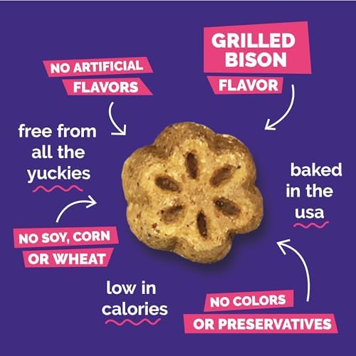 Fruitables Skinny Mini Dog Treats, Training Treats, Grilled Bison, 5oz