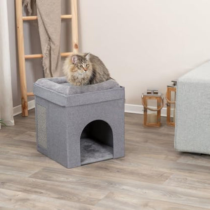 Trixie Crazy Cube Stackable Cat Condos, Gray, 1-Story