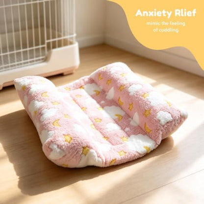 Rabbit Bed with Pillows, Dual-Sided 17"x15" Washable Lounger Pad