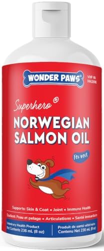 Premium Salmon Oil for Dogs – Pure Norwegian Salmon Oil High in Omega 3 EPA & DHA -Powerful Fish Oil for Dogs Skin & Coat, Hip & Joints, Allergies & Itchy Skin – Omega 3 Fish Oil for Dogs-8oz Liquid