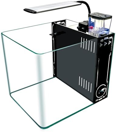 8 Gallon Fish Tank (Black Marble, Tank with lid, Filter Media, Pump, Hose & Nozzle)