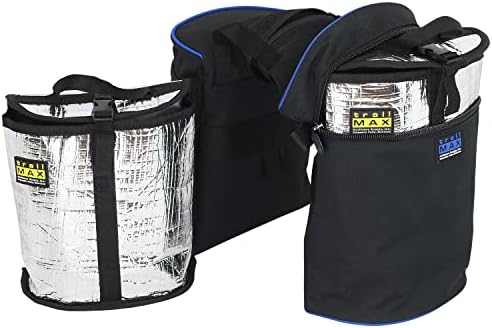 TrailMax Horse Horn Bags for Trail Riding – Medium & Large Western Saddle Horn Bags for Horses & Mules, Insulated Trail Gear with Secure Fit & Grab-and-Go Liners, Large, Black with Blue Piping