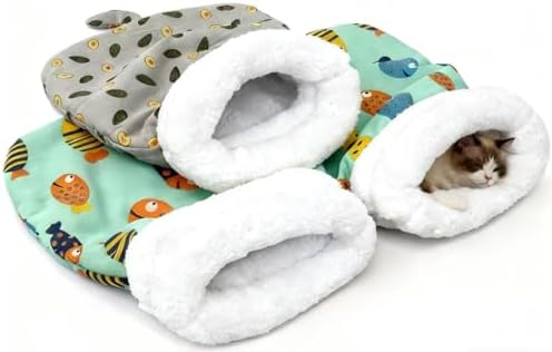 Soft & Safe Cat Tunnel Sleep Bag Bed Cozy Hideway for Kitty's Comfort (Dark Blue, Large)