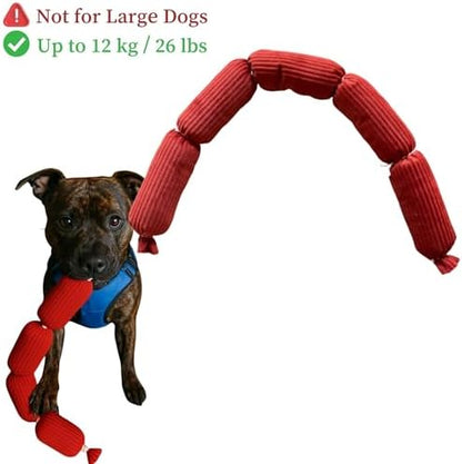 Lokum Handmade Plush Sausage Dog Toy – Squeaky-Free, 100% Organic Fabric, Soft & Quiet Toy for Small and Medium Dogs