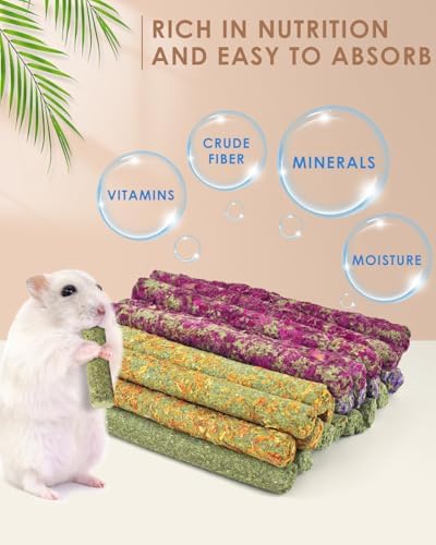 Bissap 22PCS Rabbit Chew Sticks, Natural Molar Treats for Small Pets
