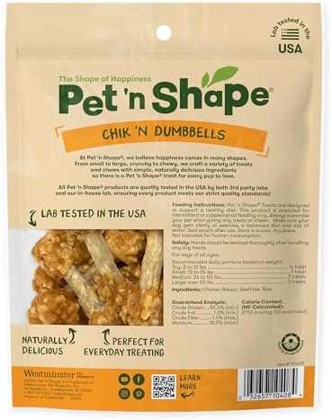 Pet 'n Shape Chik 'n Rice Dumbbells Dog Treats - 8 Ounce