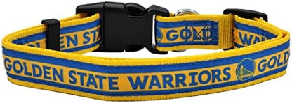 New & Improved Pets First NBA PET Collar Golden State Warriors Dog Collar, Size Medium Basketball Team Collar for Dogs & Cats. A Shiny & Colorful Dog & Cat Collar Licensed by The NBA