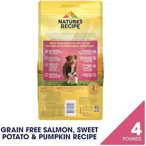 Nature's Recipe Grain Free Salmon Dry Dog Food, 4 lb. Bag