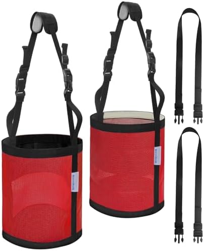 Horse Feed Bag Pack of 2 (Reinforced Bottom Edging), Feed Bags for Horses with Ventilation Mesh, Comfort Nose Pad Neck Pad, Adjustable Strap, Spill Proof Design for Feeding Grain, Supplements
