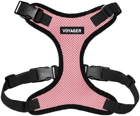 Voyager Step-in Lock Dog Harness - Pink/Black Trim, Small