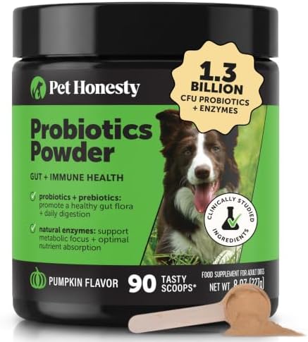 Pet Honesty Dog Probiotic Powder for Digestion & Gut Health, 90 Scoops