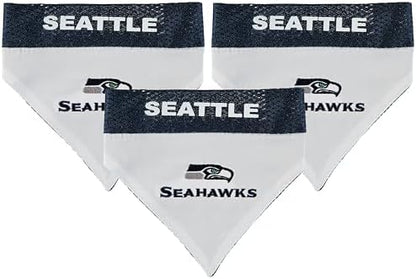 Pets First NFL Dog Bandana - Seattle Seahawks Reversible PET Bandana. 2 Sided Sports Bandana with a Premium Embroidery Team Logo, Large/X-Large. - 2 Sizes & 32 NFL Teams Available (Pack of 3)