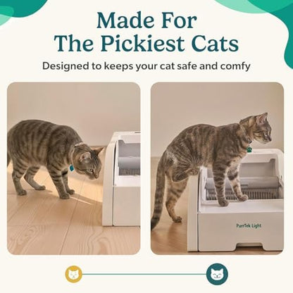 PetCove PurrTek Light Open Top Automatic Litter Box Self Cleaning 5GHz WiFi