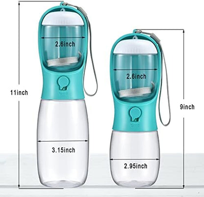Cibaabo Dog Water Bottle Portable with Food Container & Filter for Travel