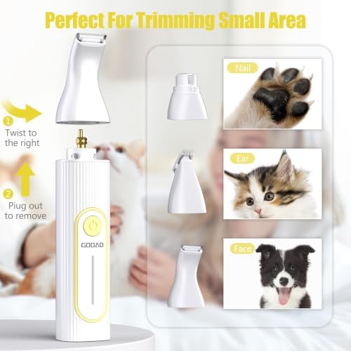 Dog Clippers Grooming Kit with Paw Trimmer for Thick/Matted/Knotted/Hair