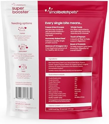 smallbatch Freeze Dried Dog Treat or Topper with Probiotics, Beef 7oz