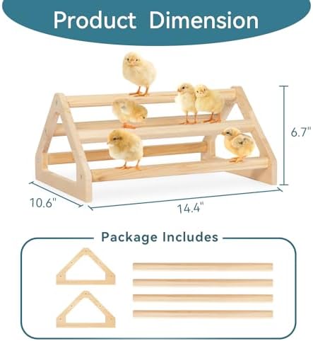 PETSFIT Baby Chick Roosting Bar, Anti-Rotation, Solid Wood, for Brooder