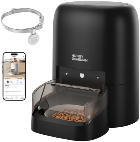 HoneyGuaridan RFID Automatic Cat Feeder,Collar Tag for Personalized Meal