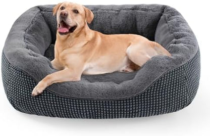 INVENHO Large Dog Beds for Large Dogs Washable, Rectangle Dog Beds Large Sized Dog, Orthopedic Dog Bed, Warming Soft Sleeping Puppy Bed Durable Pet Bed with Anti-Slip Bottom L(35"x25"x10")