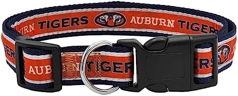 Pets First Collegiate PET Collar OLD VERSION Auburn Tigers Dog Collar, Size Large. Best Sports Team Collar for Dogs & Cats. A Shiny & Colorful Dog & Cat Collar Licensed by The NCAA