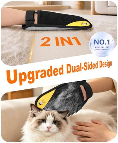 Pet Hair Remover for Furniture, 2-in-1 Pet Hair Removal Glove for Cats Dogs