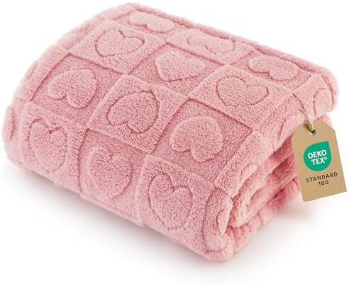 Bedsure Ultra Soft Dog Blankets for Large Dogs 300GSM Fleece, 40x50 Pink