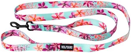 Wolfgang Heavy Duty Dog Leash, Pull-Tested to Over 800 lbs for Walking & Training, DigiFloral Print, Dual-Handle Large